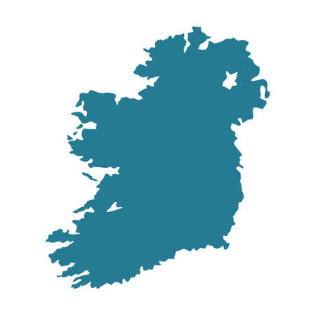 Ireland map vector illustration isolated on white. Ireland blue contour.のイラスト素材
