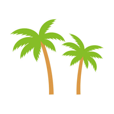 Palm trees icon. Palm tree summer vector illustration isolated on whiteのイラスト素材