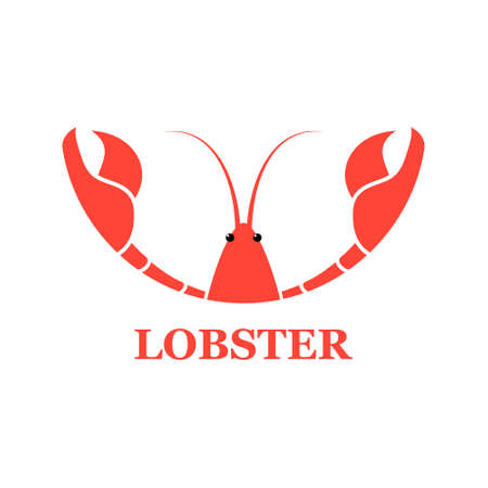 Lobster icon. Sea food concept vector illustration isolated on white. Lobster head symbol.のイラスト素材