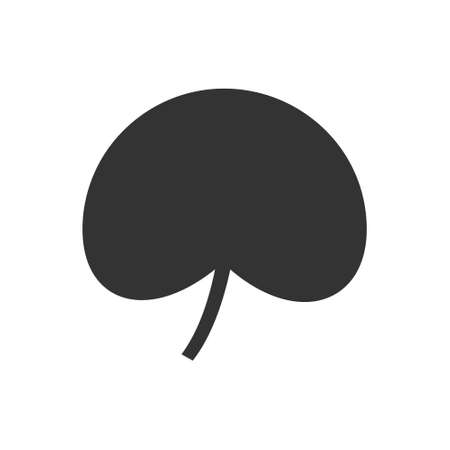 Leaf black icon. Simple leaf outline symbol vector illustration isolated on white.のイラスト素材
