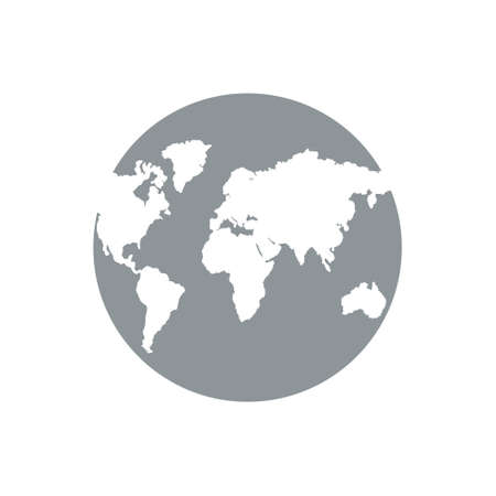 Earth black icon. World vector outline symbol isolated on white.