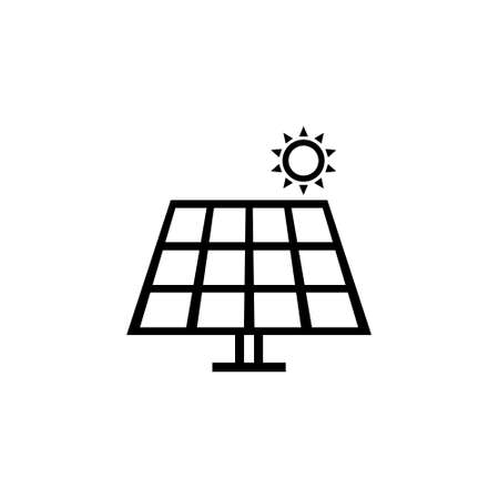 Solar energy line icon. Frontal solar panel outline vector illustration isolated on white.のイラスト素材
