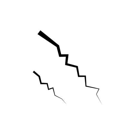 Crack black icon. Ground crack black symbol vector illustration isolated on white.のイラスト素材