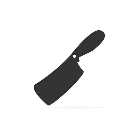 Knife vector icon. Black outline cooking symbol illustration isolated on white. Acute knife silhouette kitchen equipment.のイラスト素材