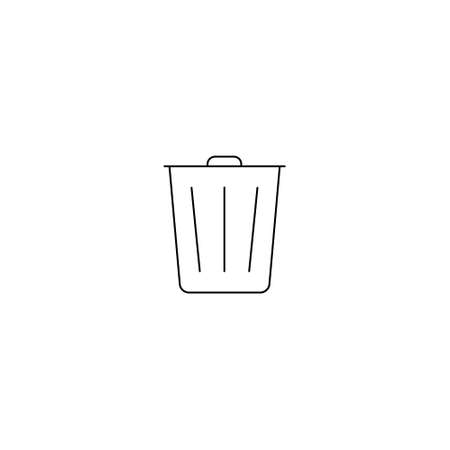 Trash can linear icon. Trash line outline vector illustration isolated on white backgroundのイラスト素材