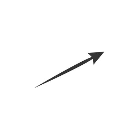 Doodle arrow icon. Black handmade curve arrow vector illustration. Isolated on white.のイラスト素材