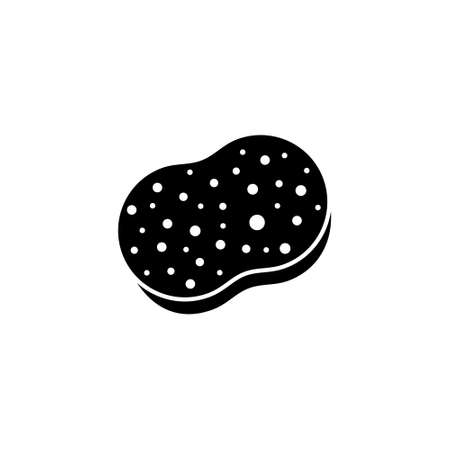 Washing sponge black icon. Washcloth outline symbol in flat style. Vector illustration isolated on white.のイラスト素材