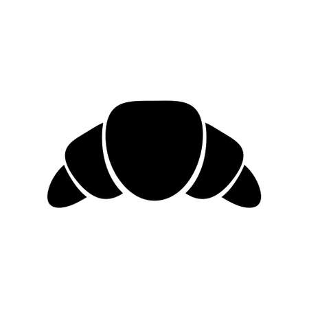 Croissant black icon. Food outline vector illustration. Isolated on whiteのイラスト素材