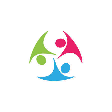 Network people icon. Social communication symbol vector flat illustration. Nationality people isolated on white. Healthy life concept.のイラスト素材