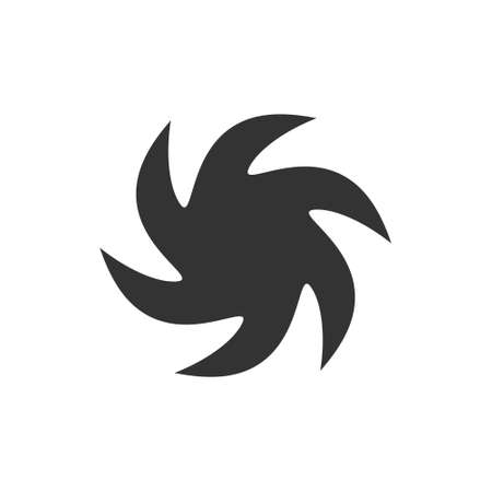 Round fire black icon. Swirl abstract flame. Vector illustration isolated on white.のイラスト素材