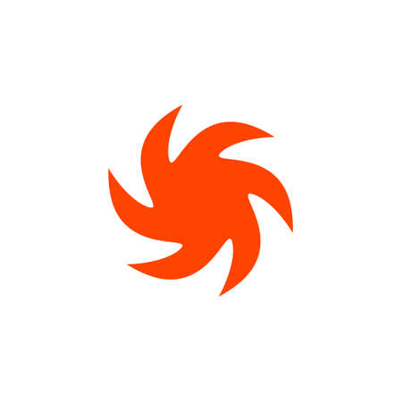Round fire icon. Swirl fire abstract flame. Vector illustration isolated on white.のイラスト素材