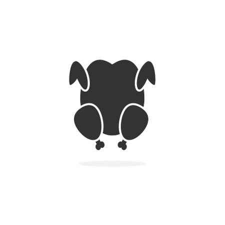 Chicken fried black icon. Tasty food isolated on the white backgroundのイラスト素材