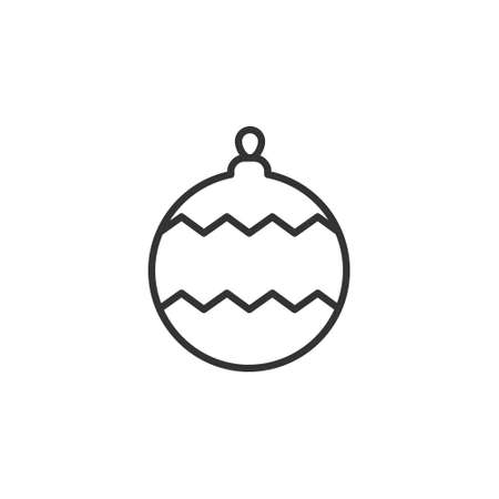 Ball line icon. Christmas linear toy symbol isolated on the white background.のイラスト素材