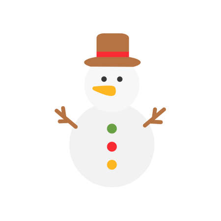 Christmas snowman icon. Vector winter illustration isolated on the white backgroundのイラスト素材