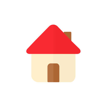 House flat icon. Home symbol isolated on the white background. Vector illustrationのイラスト素材