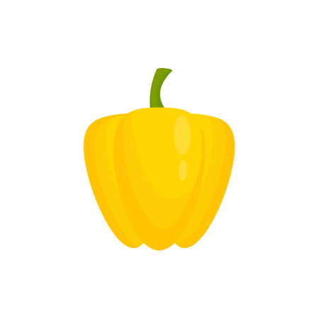 Yellow pepper icon. Healthy farm food concept. Fresh vegetable. Vector illustration isolated on white.のイラスト素材