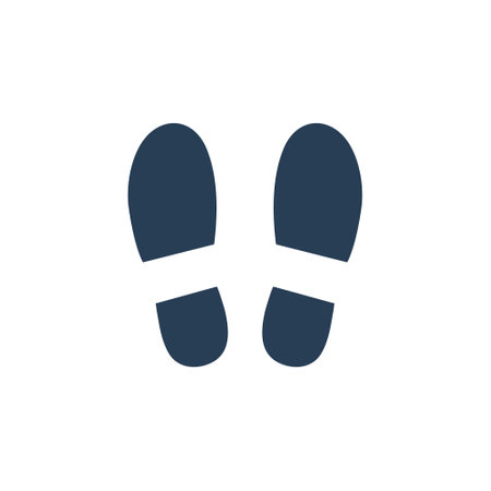 Shoe print icon. People foot symbol. Footsteps symbol. Vector isolated on white.のイラスト素材