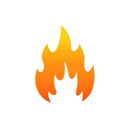 Fire flame icon. Vector isolated on white background.のイラスト素材
