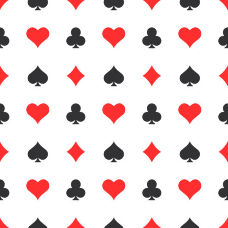 Poker suits seamless pattern background. Casino elements vector illustration.のイラスト素材