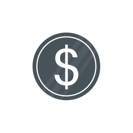 Coin icon. Money dollar symbol. Busines pay concept. Vector isolated on whiteのイラスト素材