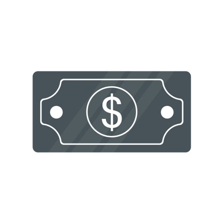 Dollar cash icon. Currency symbol. Black money silhouette in flat style. Vector illustration isolated on white background.のイラスト素材