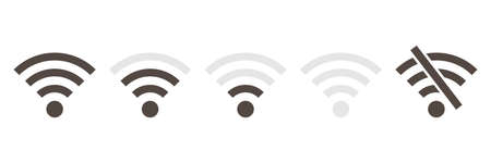 Wireless technology collection. Wifi pictogram group. Vector isolated on white backgroundのイラスト素材