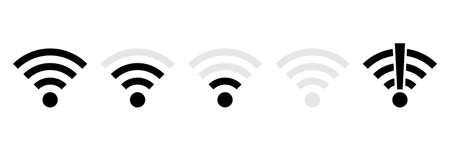 Wireless technology collection. Wifi pictogram group. Vector isolated on white backgroundのイラスト素材