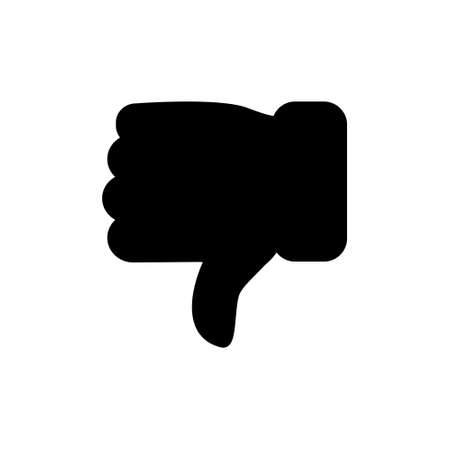 Thumb down icon. Hate and disagree outline symbol. Disapproval arm gesture. Vector isolated on white backgroundのイラスト素材