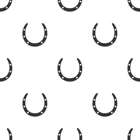 Horseshoe seamless pattern. Good luck symbol. Vector illustration isolated on white.のイラスト素材