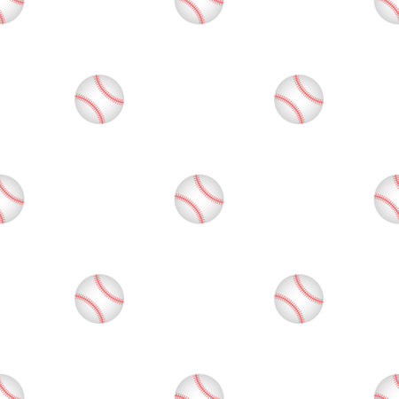 Seamless pattern with baseball balls. Baseball pattern white background. Sport design for wrapping paper backs. Vector illustration.のイラスト素材
