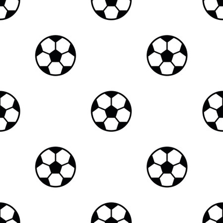 Seamless pattern with soccer balls. Football pattern white background. Vector sport illustrationのイラスト素材
