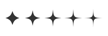 Star sparkling icon. Glittering star light black silhouette. Vector isolated on whiteのイラスト素材
