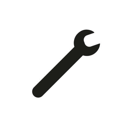 Wrench icon. Repair black silhouette pictogram. Vector isolated on white.のイラスト素材