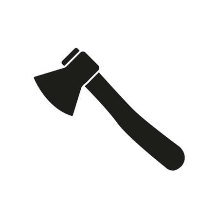 Ax icon. Axe black silhouette symbol. Vector isolated on whiteのイラスト素材