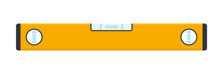 Bubble level meter icon. Construction or building orange level tool. Engineering measure equipment. Vector isolated on whiteのイラスト素材