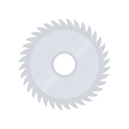 Sawmill icon. Saw blade metal work tool. Milling circular cutter symbol. Vector isolated on white.のイラスト素材