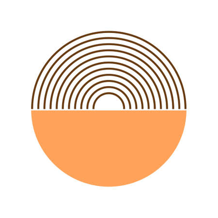 Mid century minimal line shapes set. Geometric linear figures. Modern minimalism 20s posters symbols. Vector isolated on whiteのイラスト素材