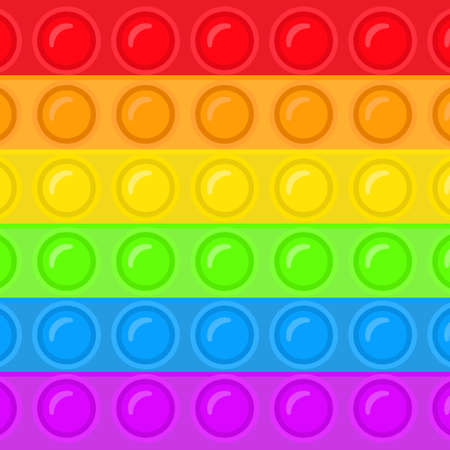 Pop it toy background. Anti stress game. Trendy toy colorful symbol. Vector isolated on white.のイラスト素材