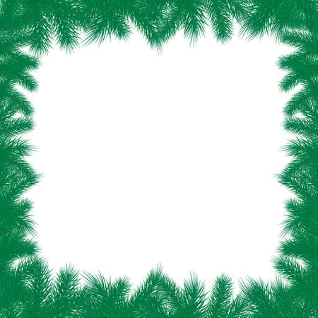 Christmas tree branches background. New Year wallpaper concept. Empty copy space for winter holidays.の写真素材