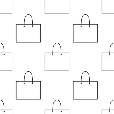 Shopping line bags seamless pattern. Sale bag concept. Vector illustration.のイラスト素材