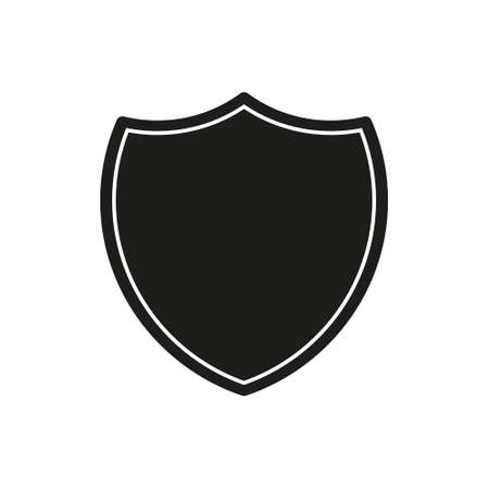 Shield black icon. Shielding silhouette. Vector illustration isolated.のイラスト素材