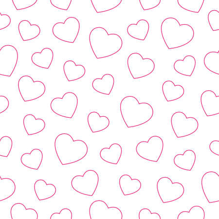 Hearts seamless pattern. Valentine's Day concept white background. Vector illustration.のイラスト素材