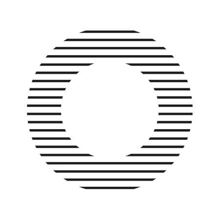 Abstract linear circle element. Lines in circular shape. Vector isolated on white.のイラスト素材