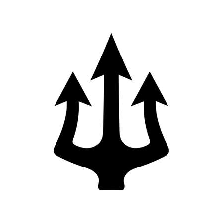 Trident icon. Trident Neptune weapon. Poseidon black symbol. Vector isolated on white.のイラスト素材