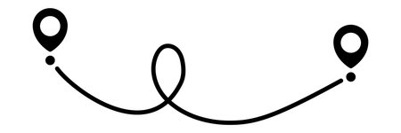 Pin map line. Navigation pointers. Vector illustration isolated on white.のイラスト素材