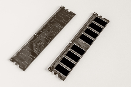 DDR RAM memory module, white background