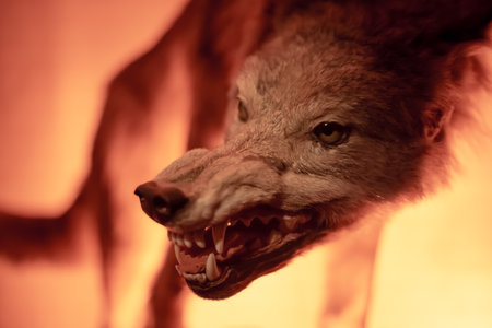 Various antique objects placed in a medieval castle interior, including wooden chests, metal locks, sculptures, old books, and candle holders. Warm light emphasizes textures, historical craftsmanship, and medieval atmosphere.の写真素材