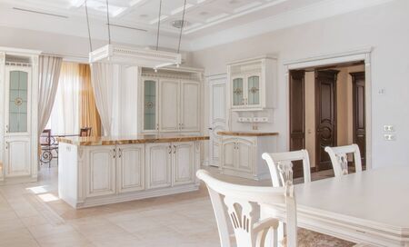 beautiful interior of the kitchen areaの写真素材