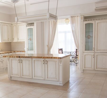 beautiful interior of the kitchen areaの写真素材