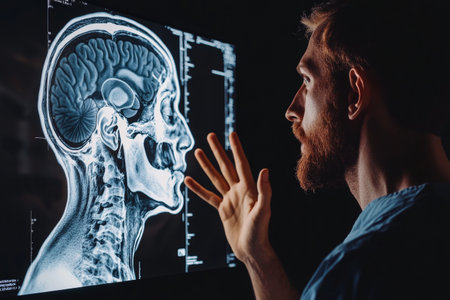 With keen focus, the psychologist discusses body language analysis in therapy, exploring nonverbal cues that reveal deeper emotional states in a highly detailed environment.の素材